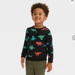 Cat & Jack Baby Boy Dinosaur Sweatshirt Black 12M NWT Long Sleeve Pullover